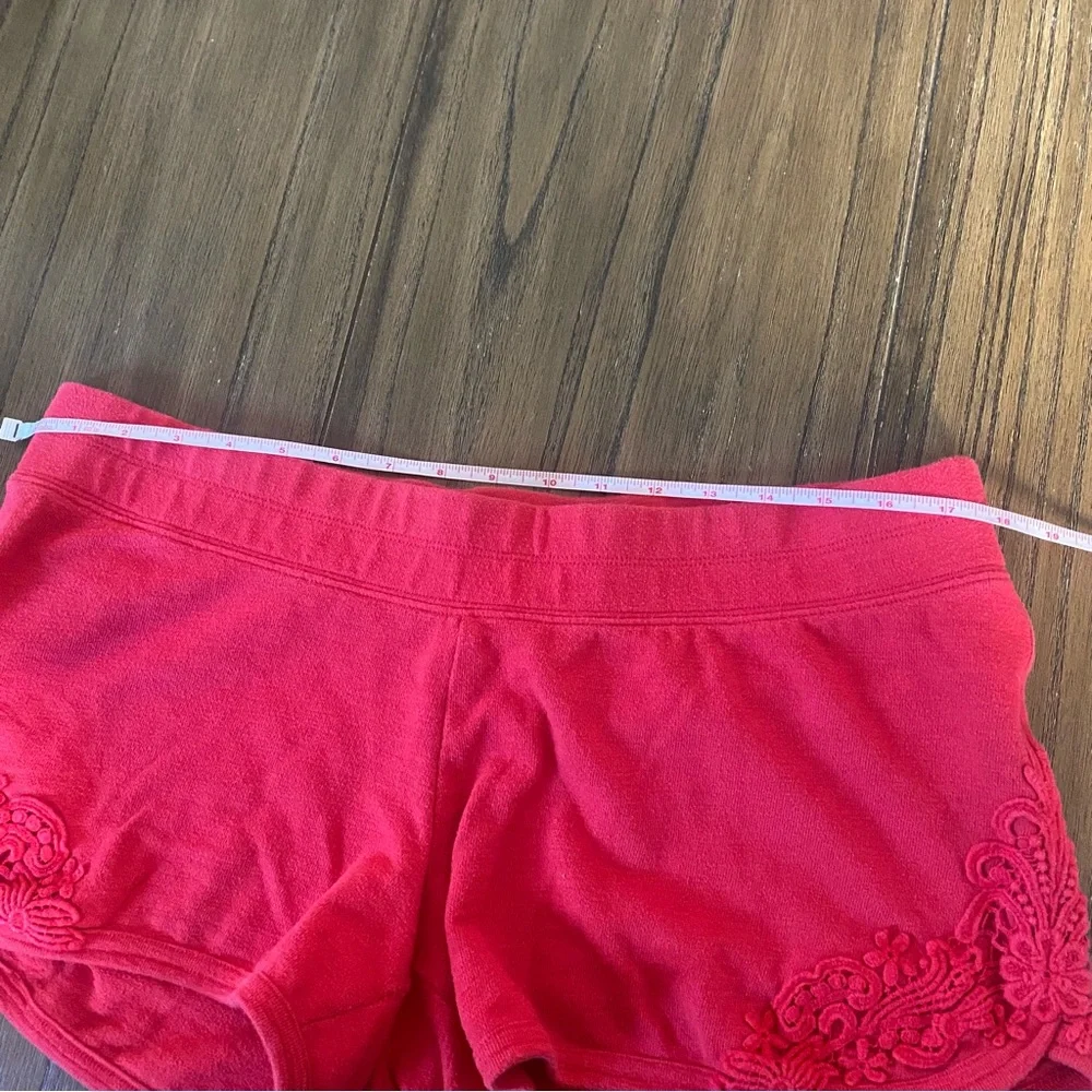 Maternity red lace lounge shorts